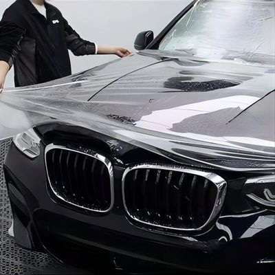 Harga yang bagus 7.5mil TPU PPF Cat Mobil Pelindung Film 1.52 * 15M Anti Yellowing Self Adhesive Transparan on line
